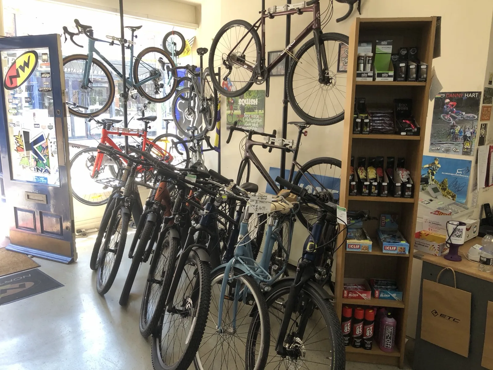 Inside the CycleDealia shop — bikes on display
